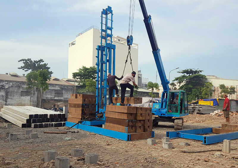 Ép cọc bê tông tại Hiệp Hoà - Bắc Giang