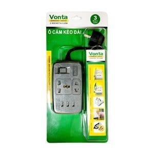 Ổ CẮM KÉO DÀI ĐEN MSP VOCKD-USB-D1